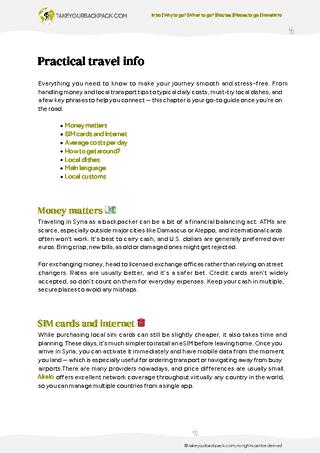 example page 5 from our offline Travel Guide for Syria