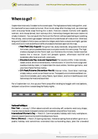example page 1 from our offline Travel Guide for Tajikistan