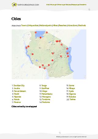 example page 4 from our offline Travel Guide for Tanzania