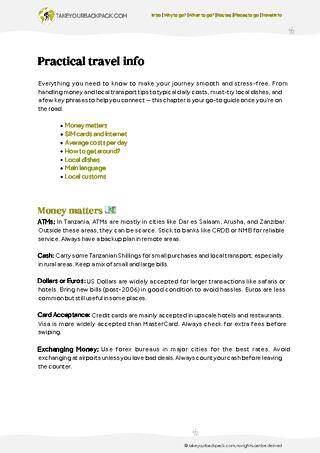 example page 5 from our offline Travel Guide for Tanzania