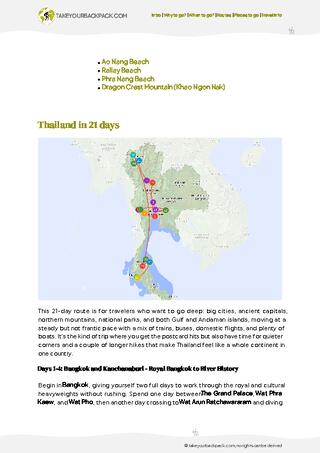 example page 2 from our offline Travel Guide for Thailand