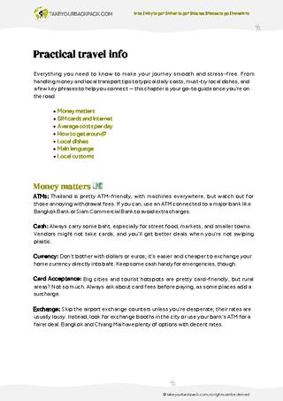 example page 5 from our offline Travel Guide for Thailand