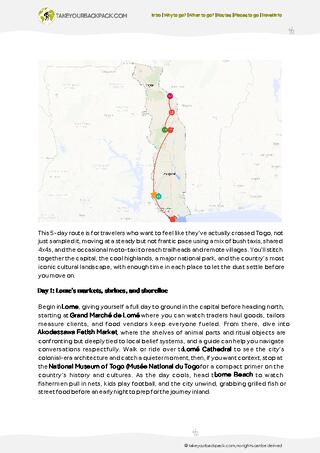 example page 2 from our offline Travel Guide for Togo