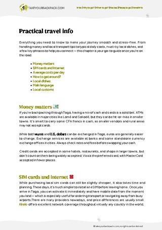 example page 5 from our offline Travel Guide for Togo