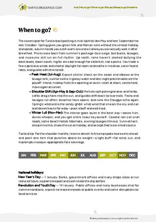 example page 1 from our offline Travel Guide for Tunisia