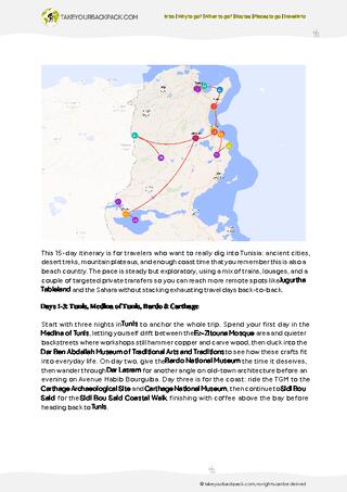 example page 2 from our offline Travel Guide for Tunisia