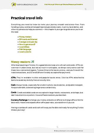 example page 5 from our offline Travel Guide for Tunisia