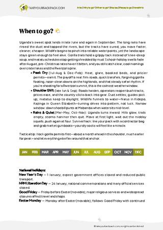 example page 1 from our offline Travel Guide for Uganda