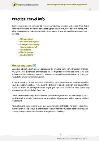example page 5 from our offline Travel Guide for Uganda