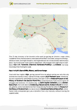 example page 2 from our offline Travel Guide for Ukraine