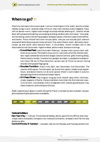 example page 1 from our offline Travel Guide for Uruguay