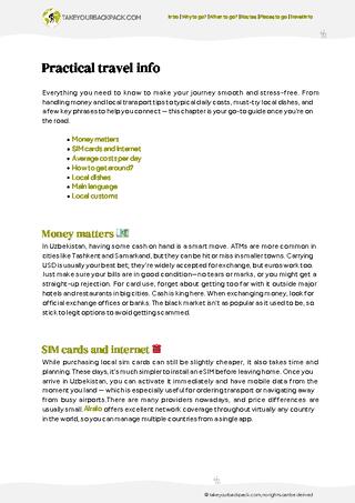 example page 5 from our offline Travel Guide for Uzbekistan