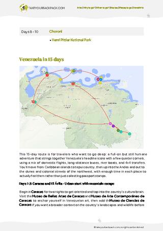 example page 2 from our offline Travel Guide for Venezuela