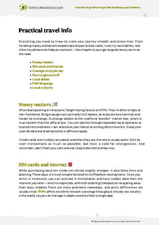 example page 5 from our offline Travel Guide for Venezuela