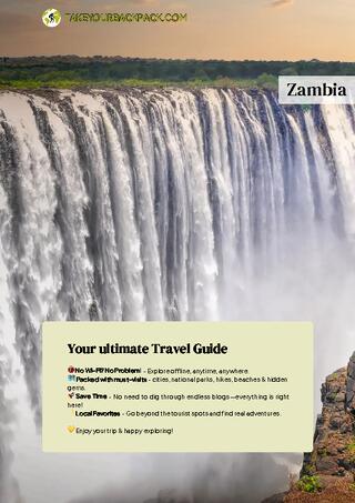 example page 0 from our offline Travel Guide for Zambia