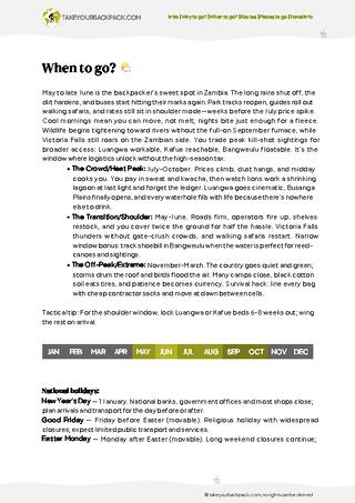 example page 1 from our offline Travel Guide for Zambia