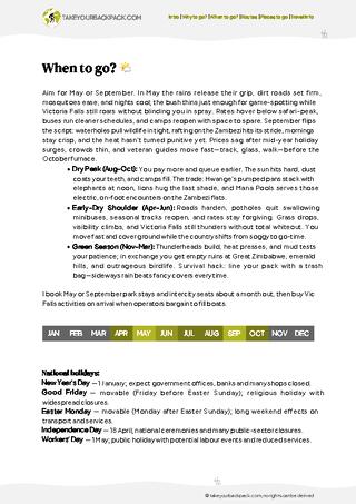 example page 1 from our offline Travel Guide for Zimbabwe
