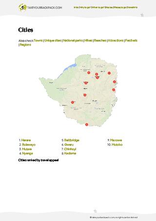 example page 4 from our offline Travel Guide for Zimbabwe