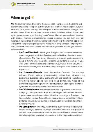 example page 3 from our offline Travel Guide for Afghanistan