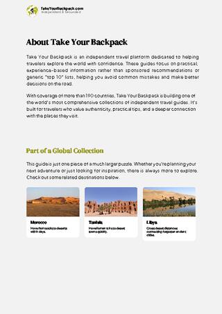 example page 1 from our offline Travel Guide for Algeria