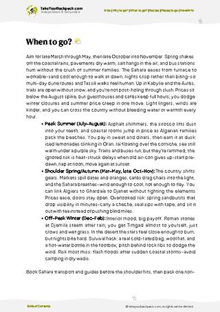 example page 3 from our offline Travel Guide for Algeria