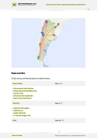 example page 4 from our offline Travel Guide for Argentina