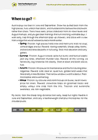 example page 3 from our offline Travel Guide for Austria