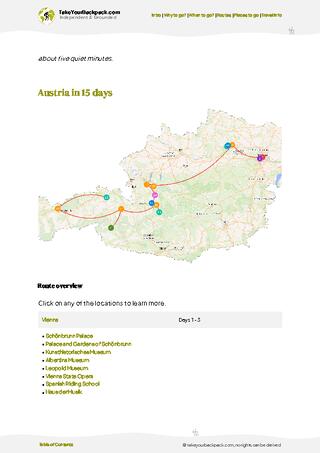 example page 4 from our offline Travel Guide for Austria