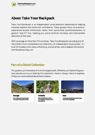 example page 1 from our offline Travel Guide for Azerbaijan