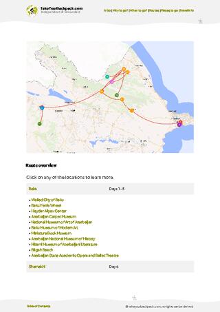 example page 4 from our offline Travel Guide for Azerbaijan