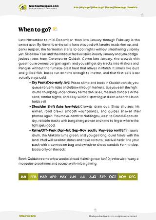 example page 3 from our offline Travel Guide for Benin