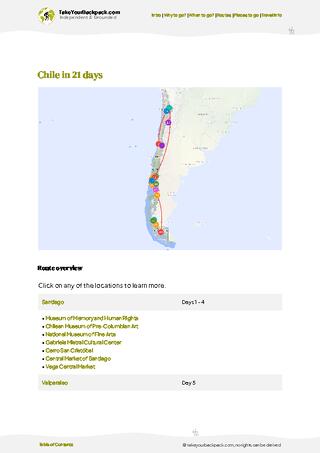 example page 4 from our offline Travel Guide for Chile