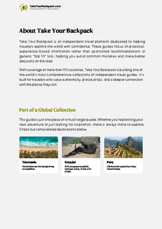 example page 1 from our offline Travel Guide for Colombia