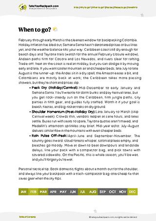 example page 3 from our offline Travel Guide for Colombia