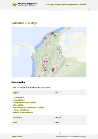 example page 4 from our offline Travel Guide for Colombia