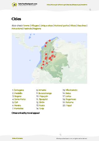 example page 6 from our offline Travel Guide for Colombia