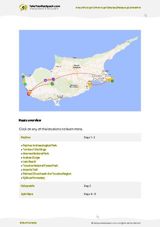 example page 4 from our offline Travel Guide for Cyprus