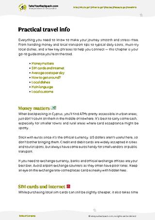 example page 7 from our offline Travel Guide for Cyprus