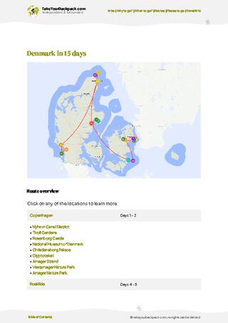 example page 4 from our offline Travel Guide for Denmark