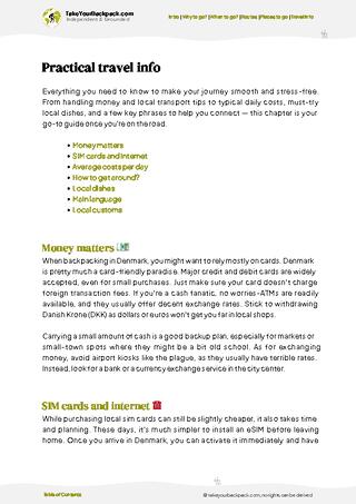 example page 7 from our offline Travel Guide for Denmark