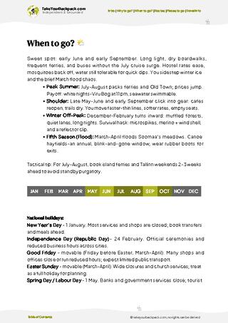 example page 3 from our offline Travel Guide for Estonia