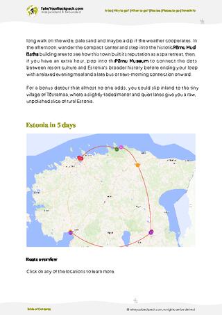 example page 4 from our offline Travel Guide for Estonia