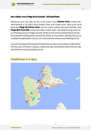 example page 4 from our offline Travel Guide for Guadeloupe