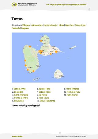 example page 6 from our offline Travel Guide for Guadeloupe