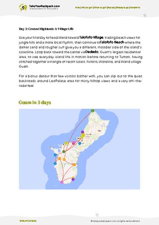 example page 4 from our offline Travel Guide for Guam