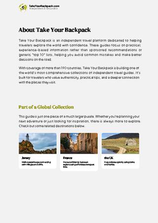 example page 1 from our offline Travel Guide for Guernsey