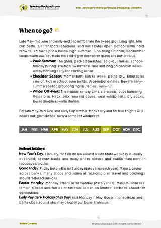 example page 3 from our offline Travel Guide for Guernsey