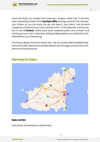 example page 4 from our offline Travel Guide for Guernsey