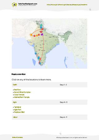 example page 4 from our offline Travel Guide for India