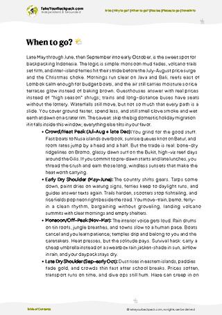 example page 3 from our offline Travel Guide for Indonesia